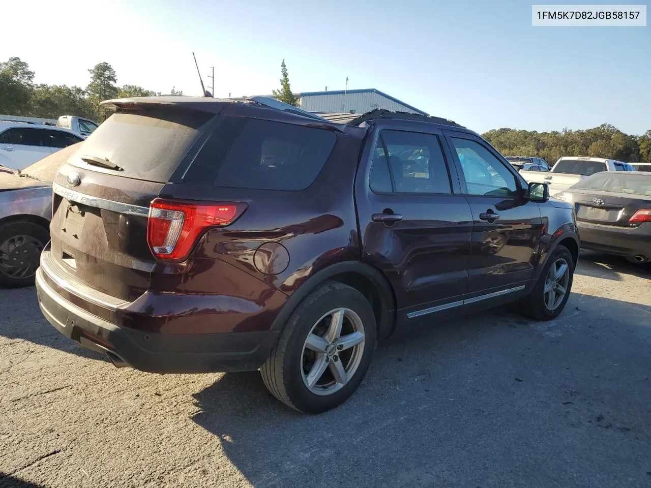 2018 Ford Explorer Xlt VIN: 1FM5K7D82JGB58157 Lot: 77255764