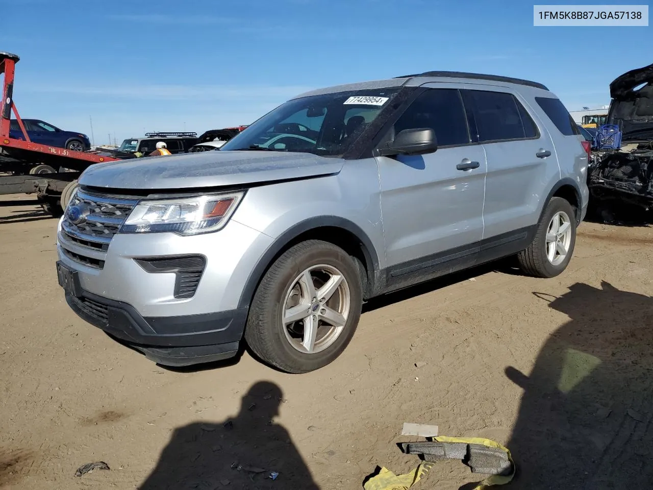 2018 Ford Explorer VIN: 1FM5K8B87JGA57138 Lot: 77429954