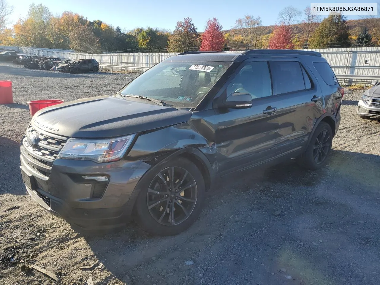 2018 Ford Explorer Xlt VIN: 1FM5K8D86JGA86871 Lot: 77550704