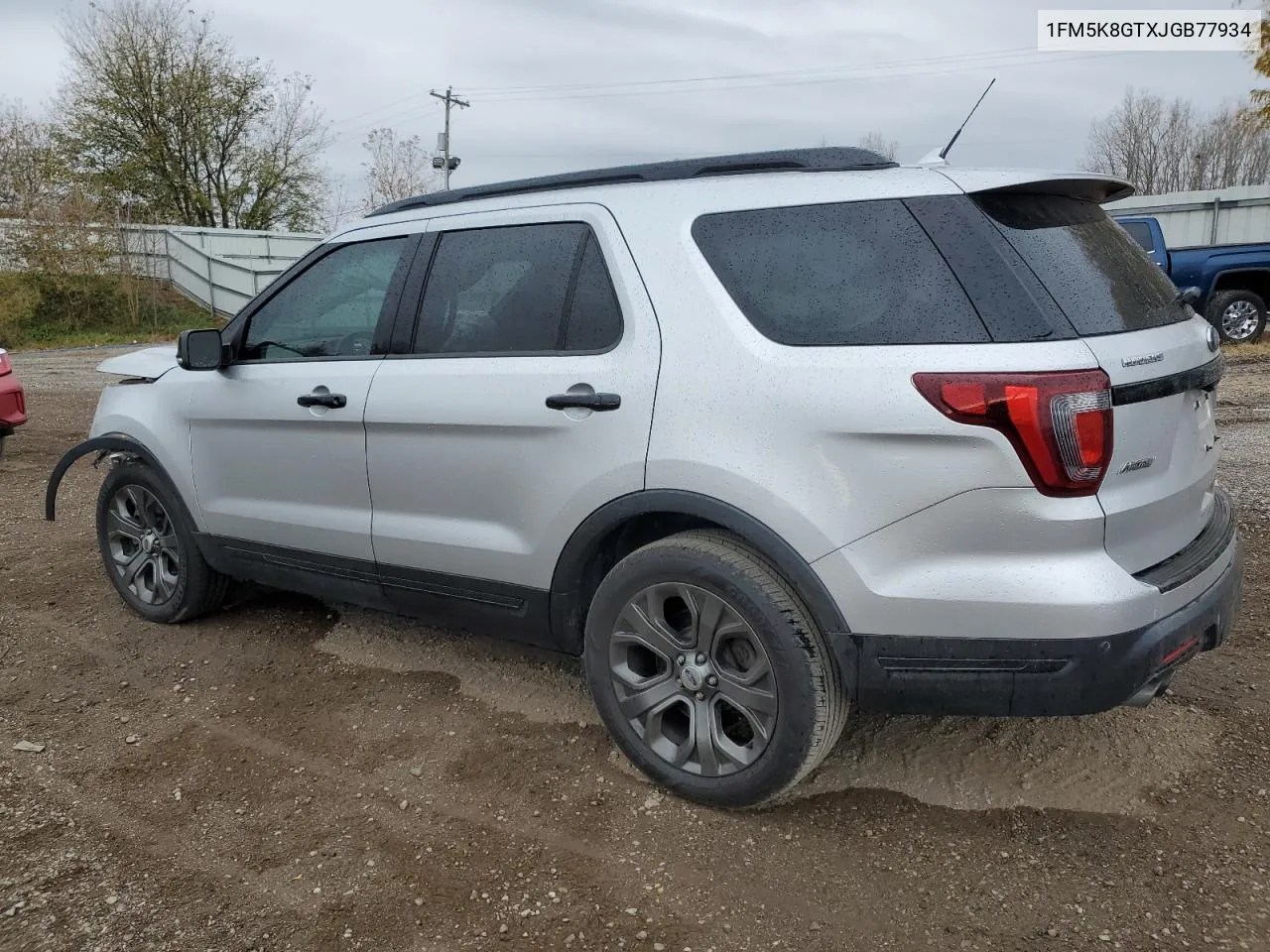 2018 Ford Explorer Sport VIN: 1FM5K8GTXJGB77934 Lot: 77599954