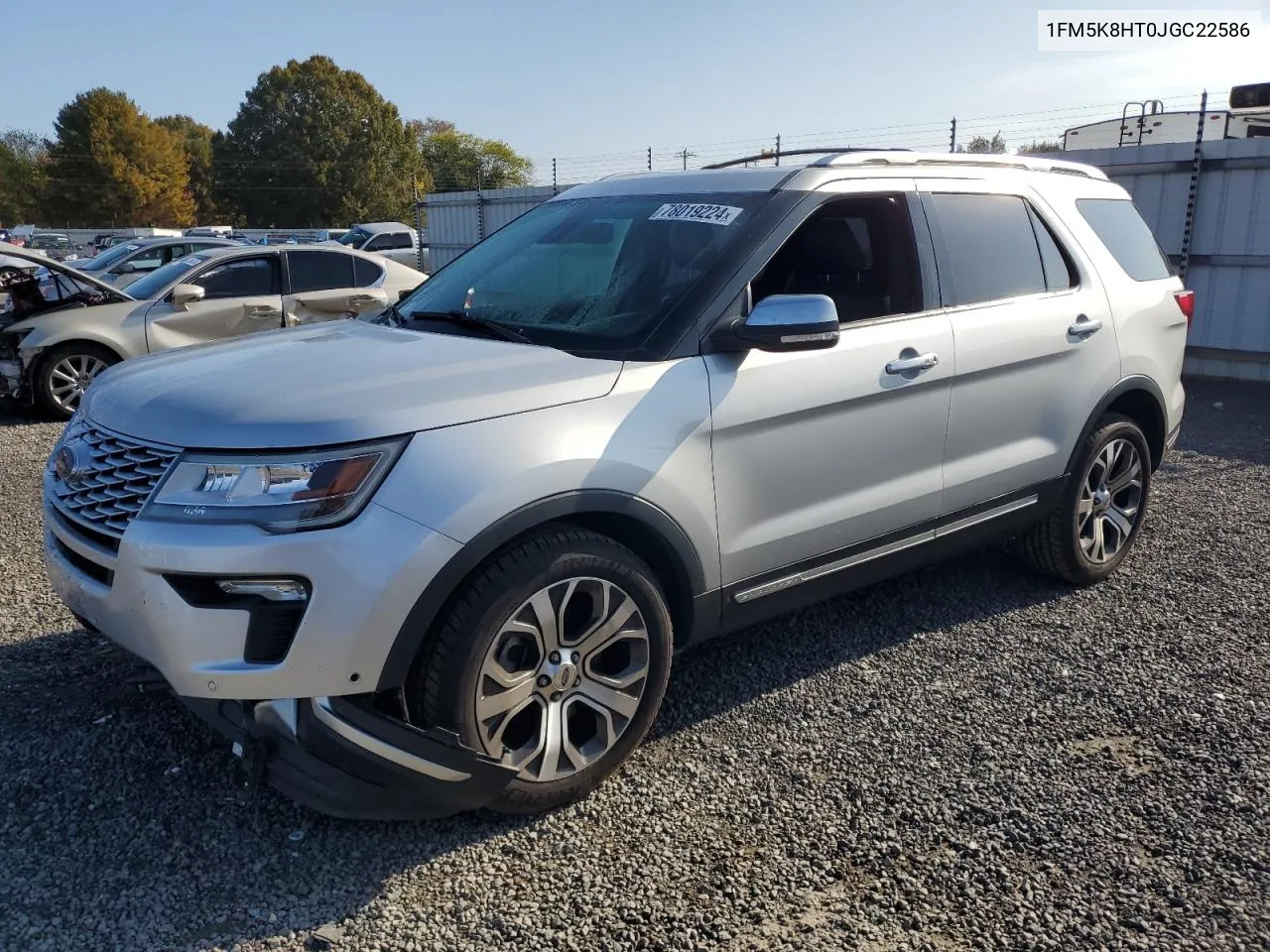 2018 Ford Explorer Platinum VIN: 1FM5K8HT0JGC22586 Lot: 78019224