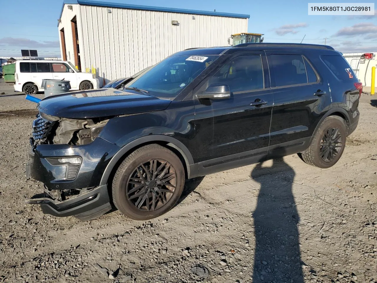 2018 Ford Explorer Sport VIN: 1FM5K8GT1JGC28981 Lot: 78462654