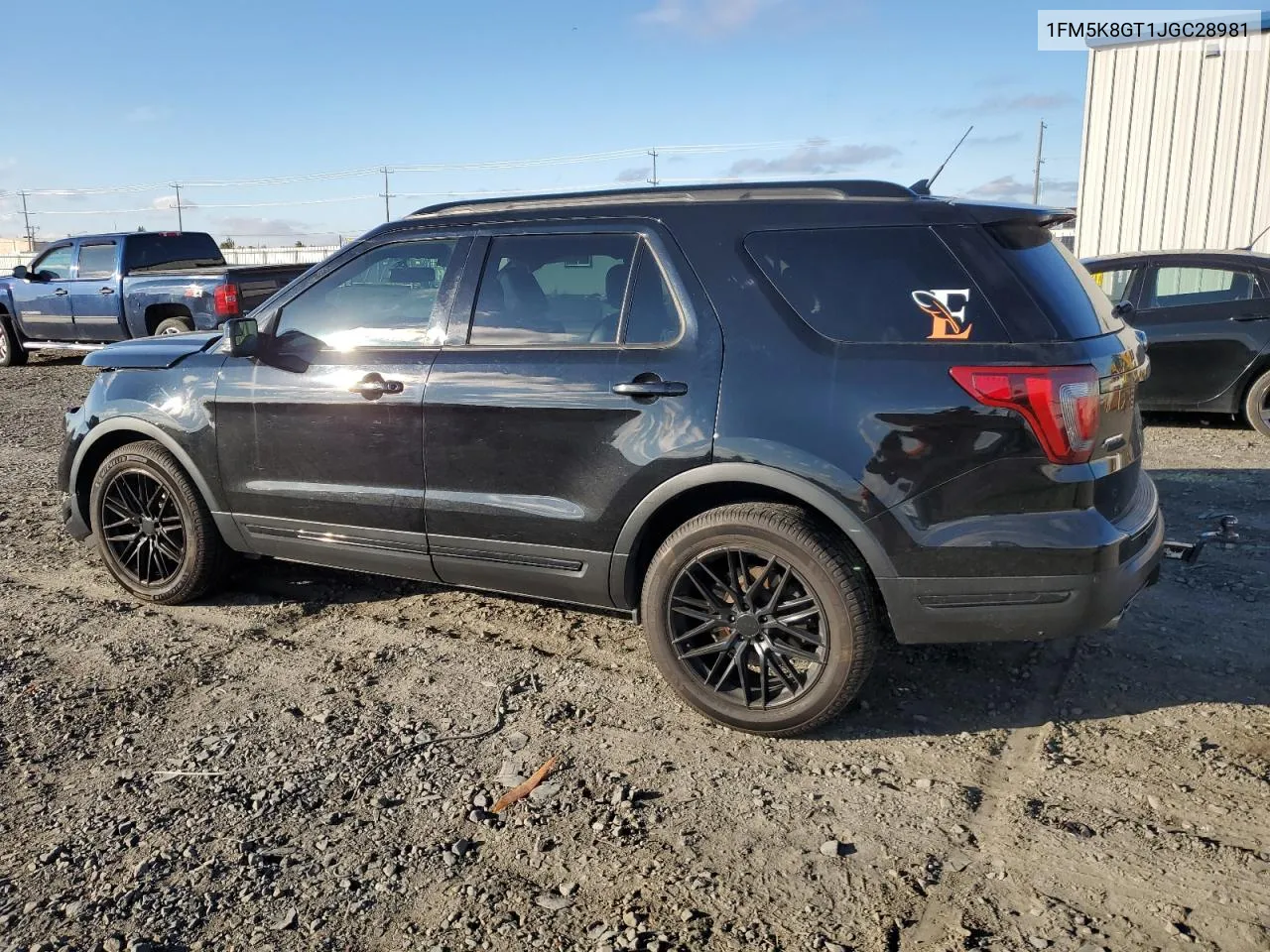 2018 Ford Explorer Sport VIN: 1FM5K8GT1JGC28981 Lot: 78462654