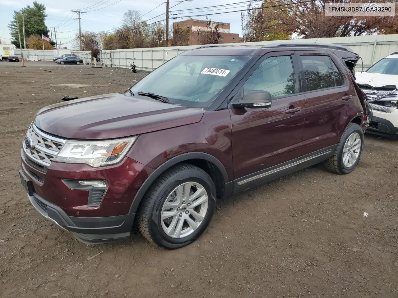 2018 Ford Explorer Xlt VIN: 1FM5K8D87JGA33290 Lot: 78468514