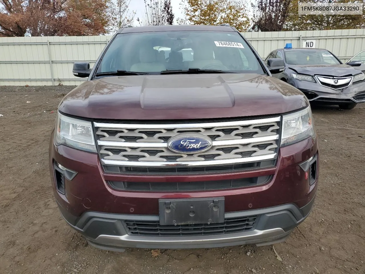 2018 Ford Explorer Xlt VIN: 1FM5K8D87JGA33290 Lot: 78468514