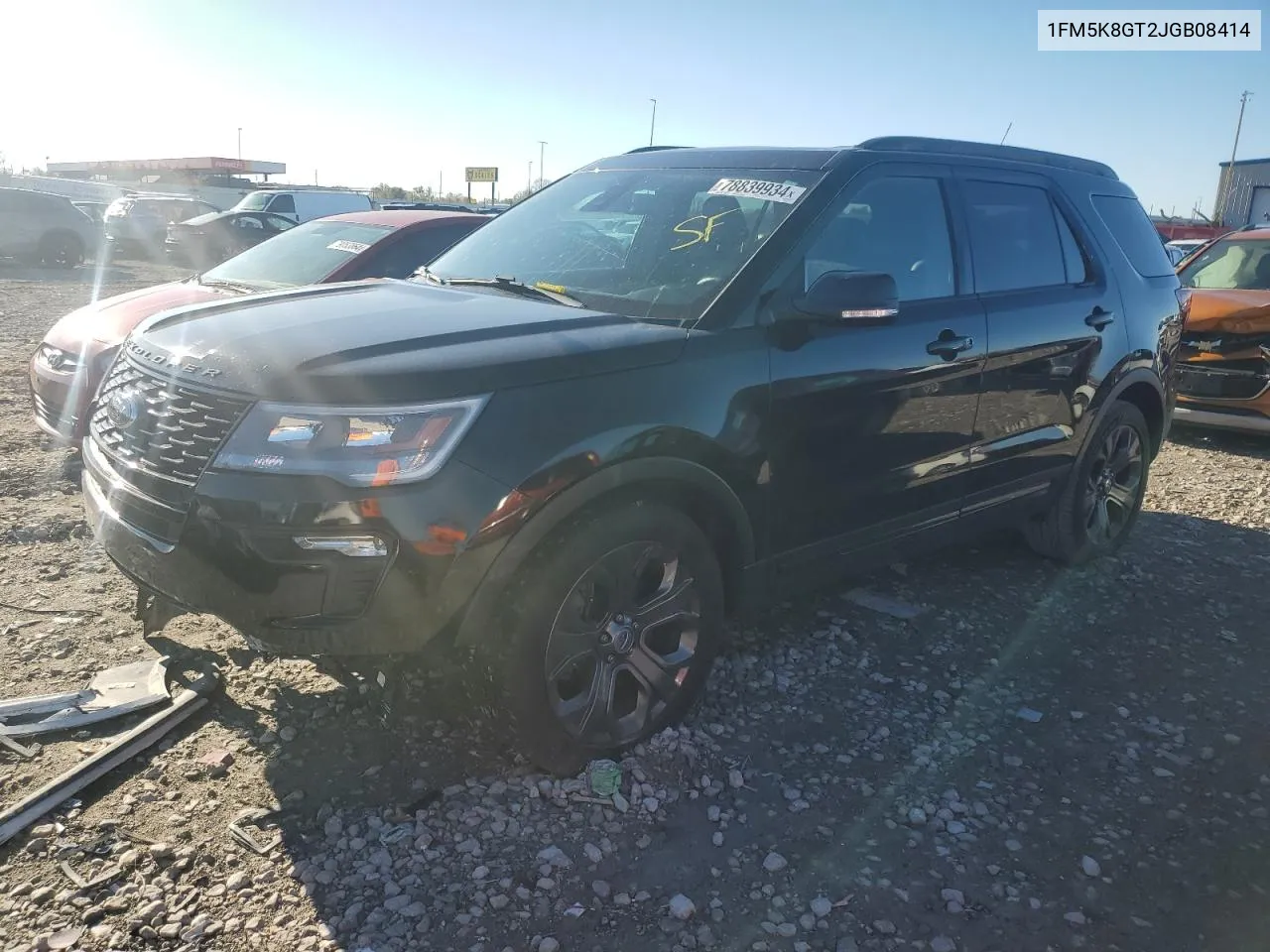 2018 Ford Explorer Sport VIN: 1FM5K8GT2JGB08414 Lot: 78839934