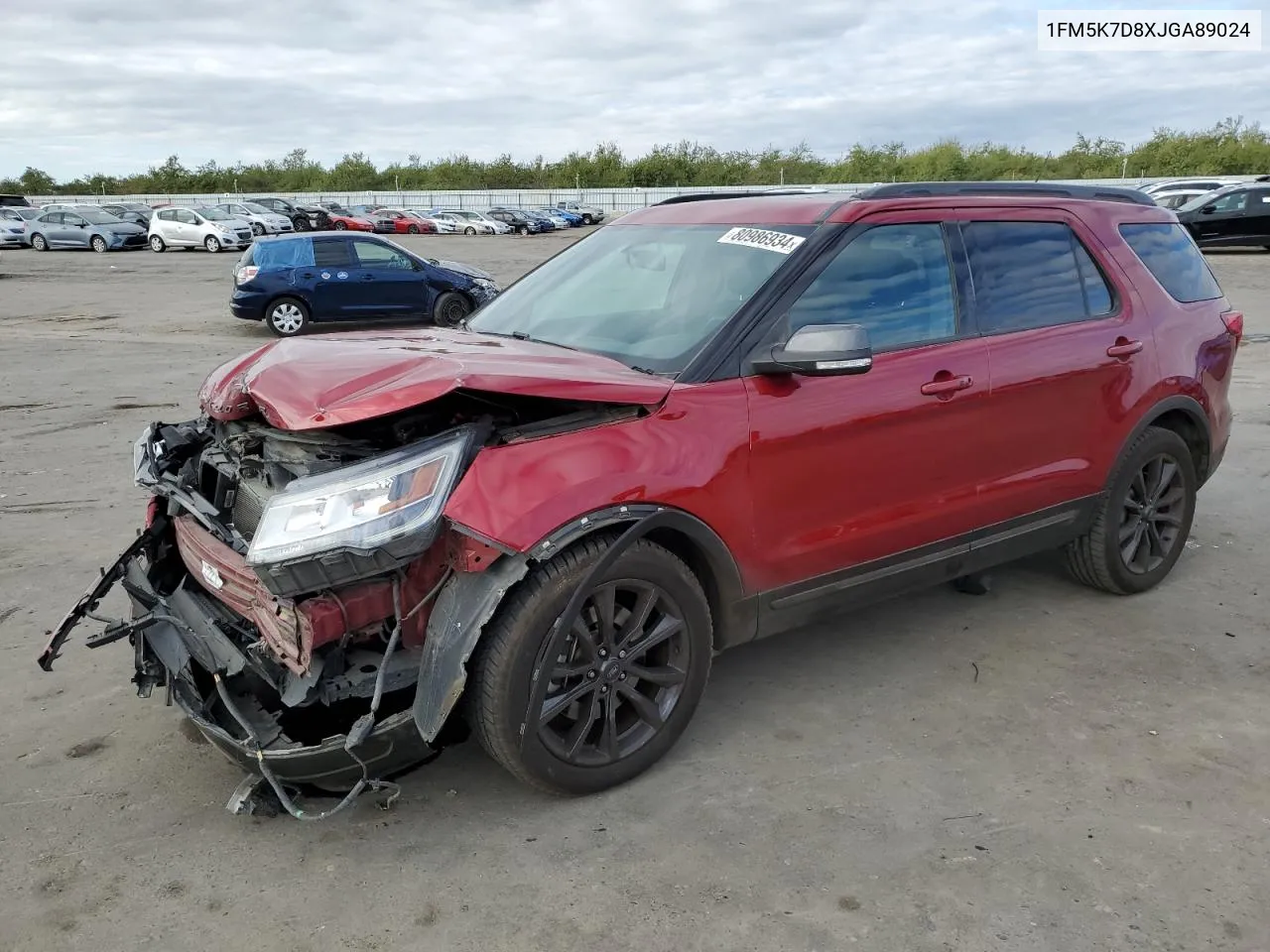 2018 Ford Explorer Xlt VIN: 1FM5K7D8XJGA89024 Lot: 80986934