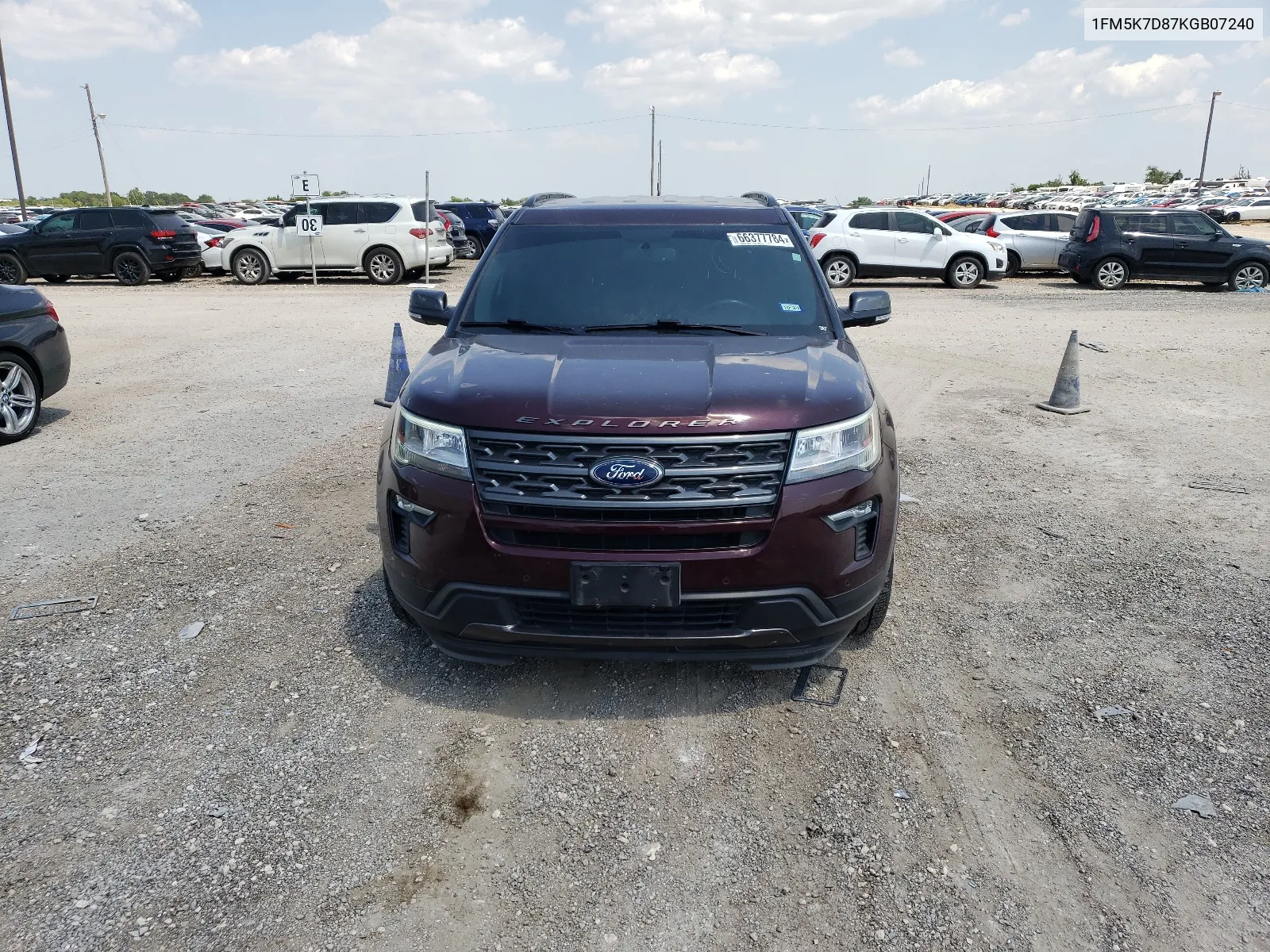 2019 Ford Explorer Xlt VIN: 1FM5K7D87KGB07240 Lot: 66377784