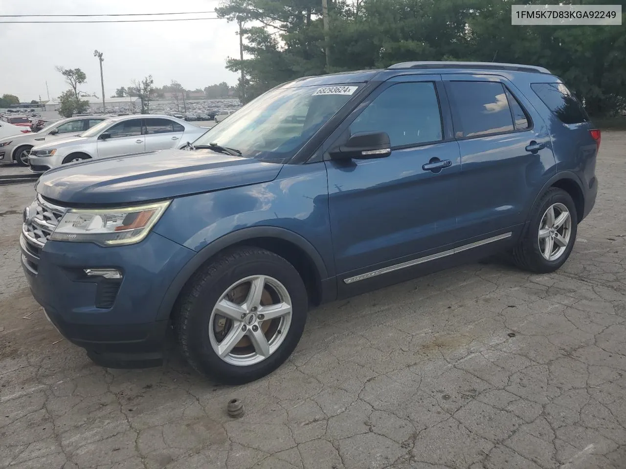 2019 Ford Explorer Xlt VIN: 1FM5K7D83KGA92249 Lot: 68293624