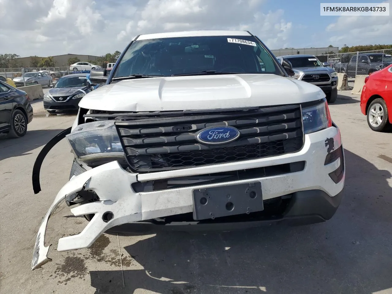 2019 Ford Explorer Police Interceptor VIN: 1FM5K8AR8KGB43733 Lot: 71708634