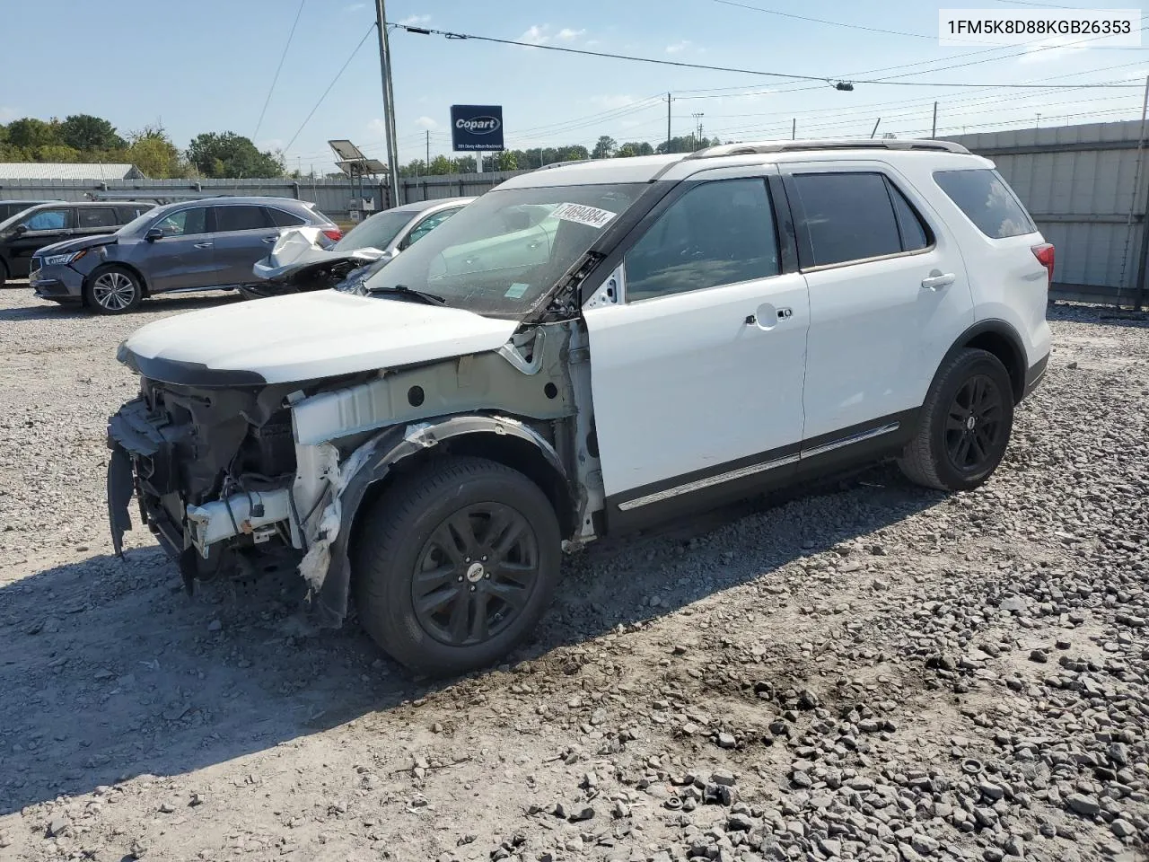 2019 Ford Explorer Xlt VIN: 1FM5K8D88KGB26353 Lot: 74694884