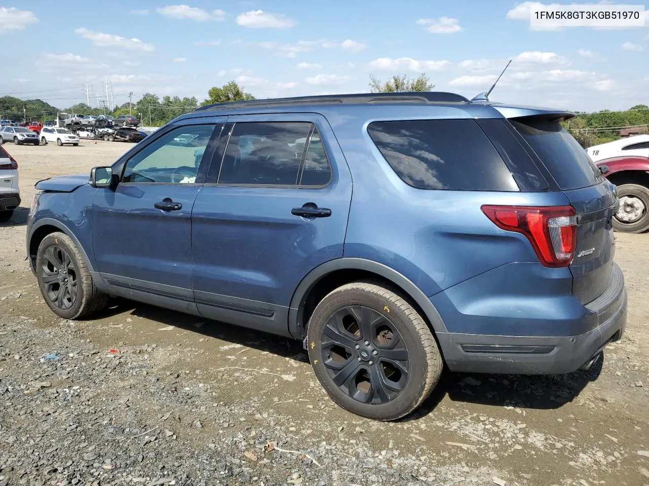 2019 Ford Explorer Sport VIN: 1FM5K8GT3KGB51970 Lot: 74847354