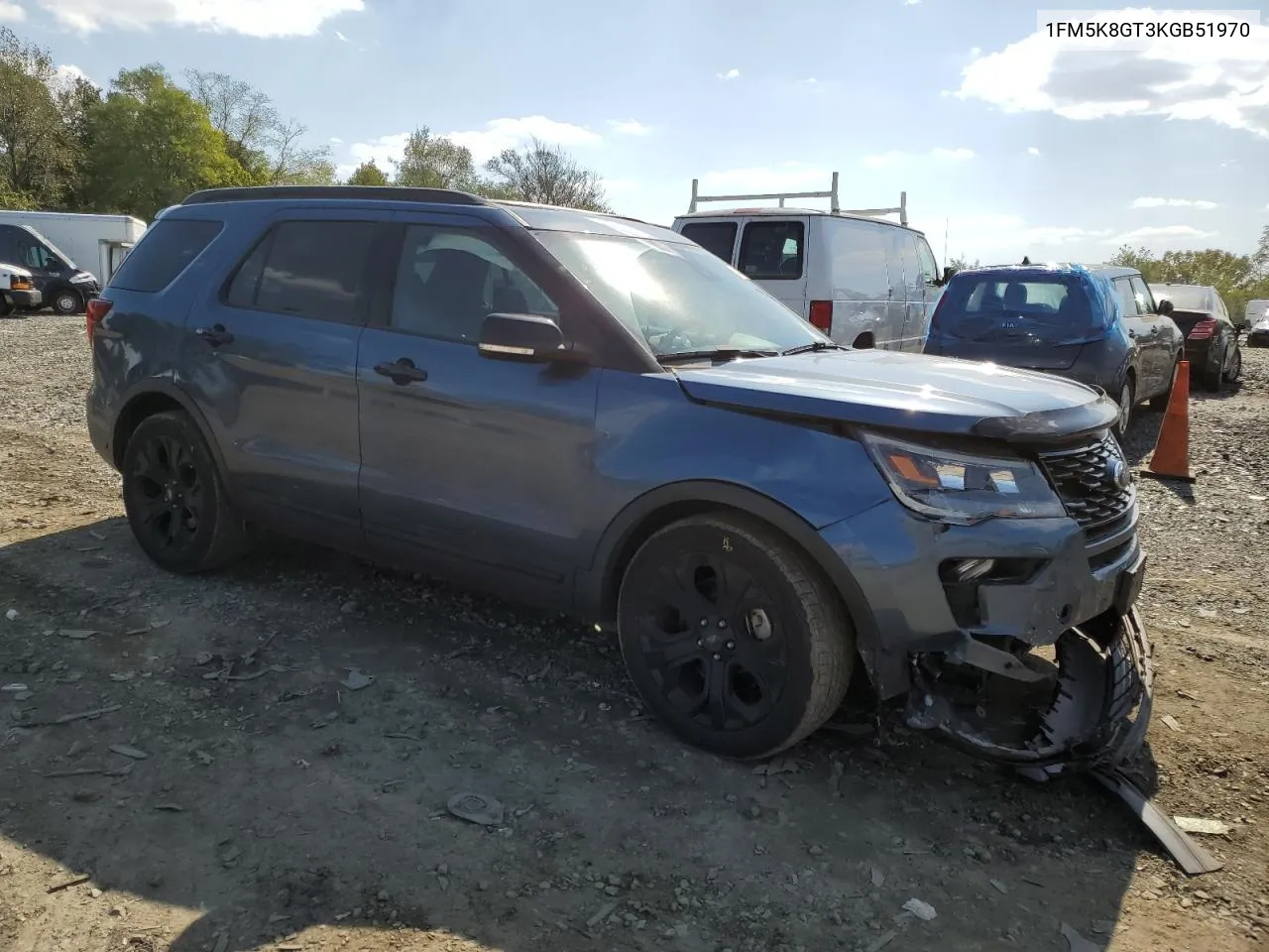 2019 Ford Explorer Sport VIN: 1FM5K8GT3KGB51970 Lot: 74847354