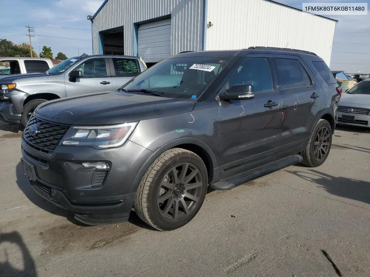 2019 Ford Explorer Sport VIN: 1FM5K8GT6KGB11480 Lot: 75206034