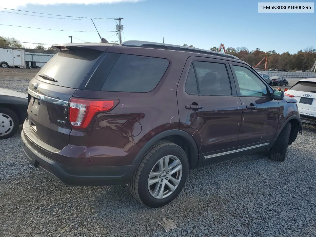 2019 Ford Explorer Xlt VIN: 1FM5K8D86KGB00396 Lot: 75922274