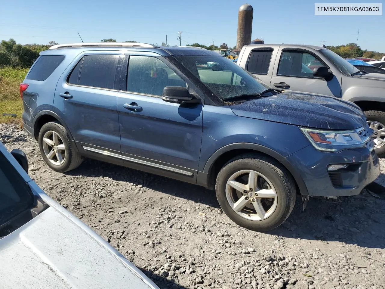 2019 Ford Explorer Xlt VIN: 1FM5K7D81KGA03603 Lot: 76959514