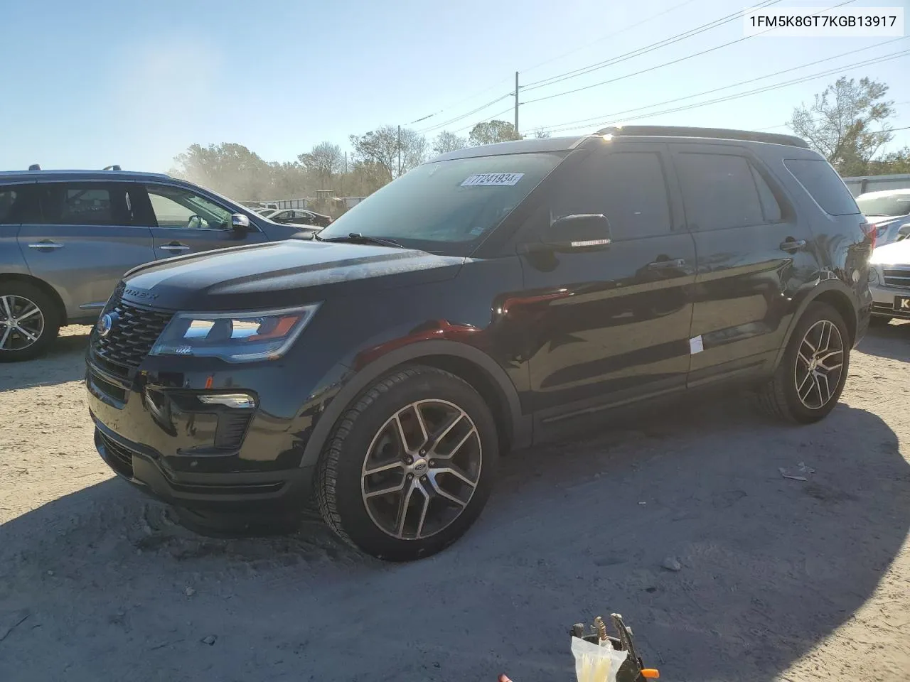 2019 Ford Explorer Sport VIN: 1FM5K8GT7KGB13917 Lot: 77241934