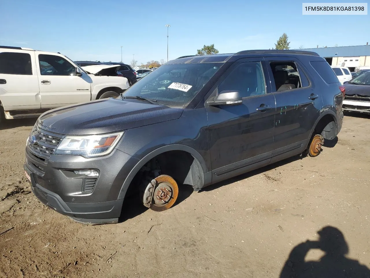 2019 Ford Explorer Xlt VIN: 1FM5K8D81KGA81398 Lot: 77778764