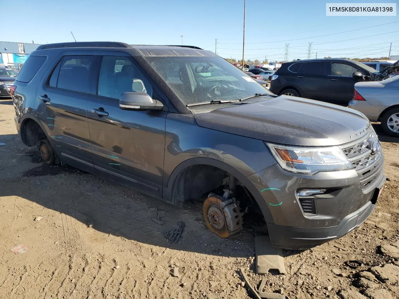 2019 Ford Explorer Xlt VIN: 1FM5K8D81KGA81398 Lot: 77778764