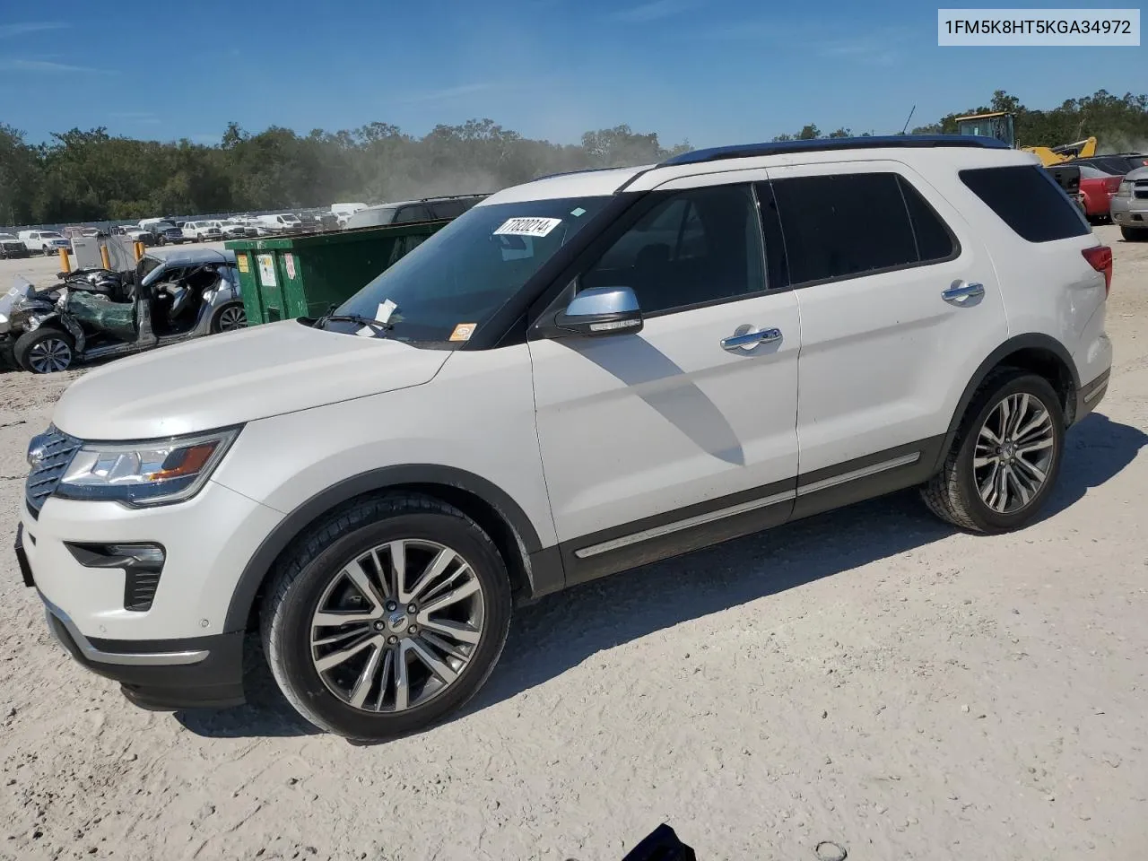 2019 Ford Explorer Platinum VIN: 1FM5K8HT5KGA34972 Lot: 77820214