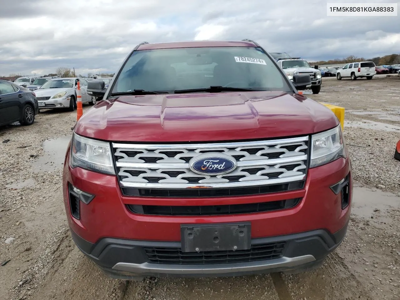 2019 Ford Explorer Xlt VIN: 1FM5K8D81KGA88383 Lot: 78245274