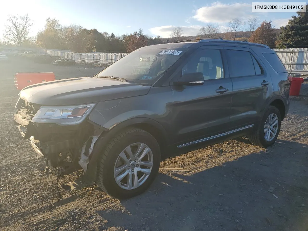 2019 Ford Explorer Xlt VIN: 1FM5K8D81KGB49165 Lot: 79603184