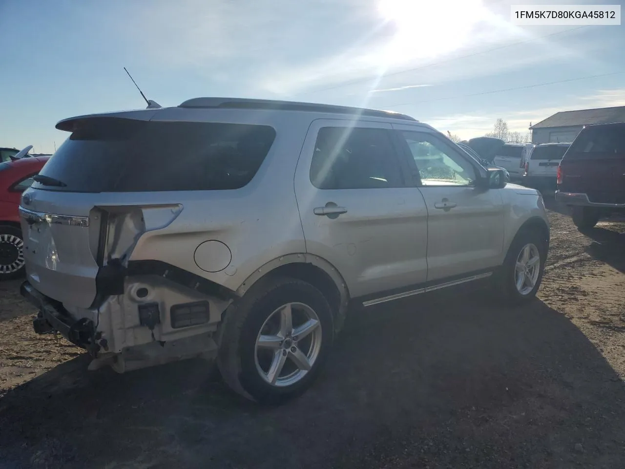 2019 Ford Explorer Xlt VIN: 1FM5K7D80KGA45812 Lot: 80261344