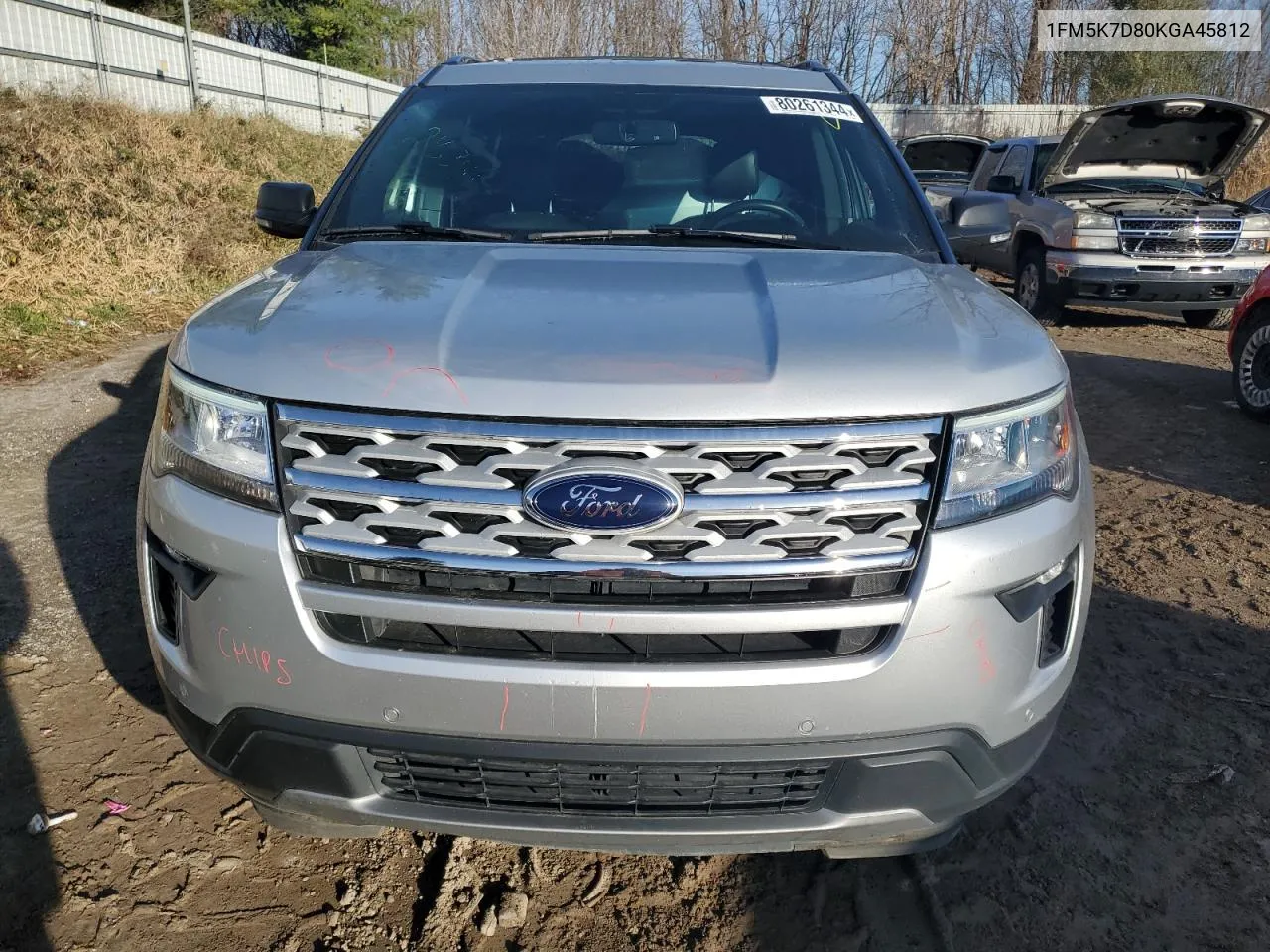 2019 Ford Explorer Xlt VIN: 1FM5K7D80KGA45812 Lot: 80261344