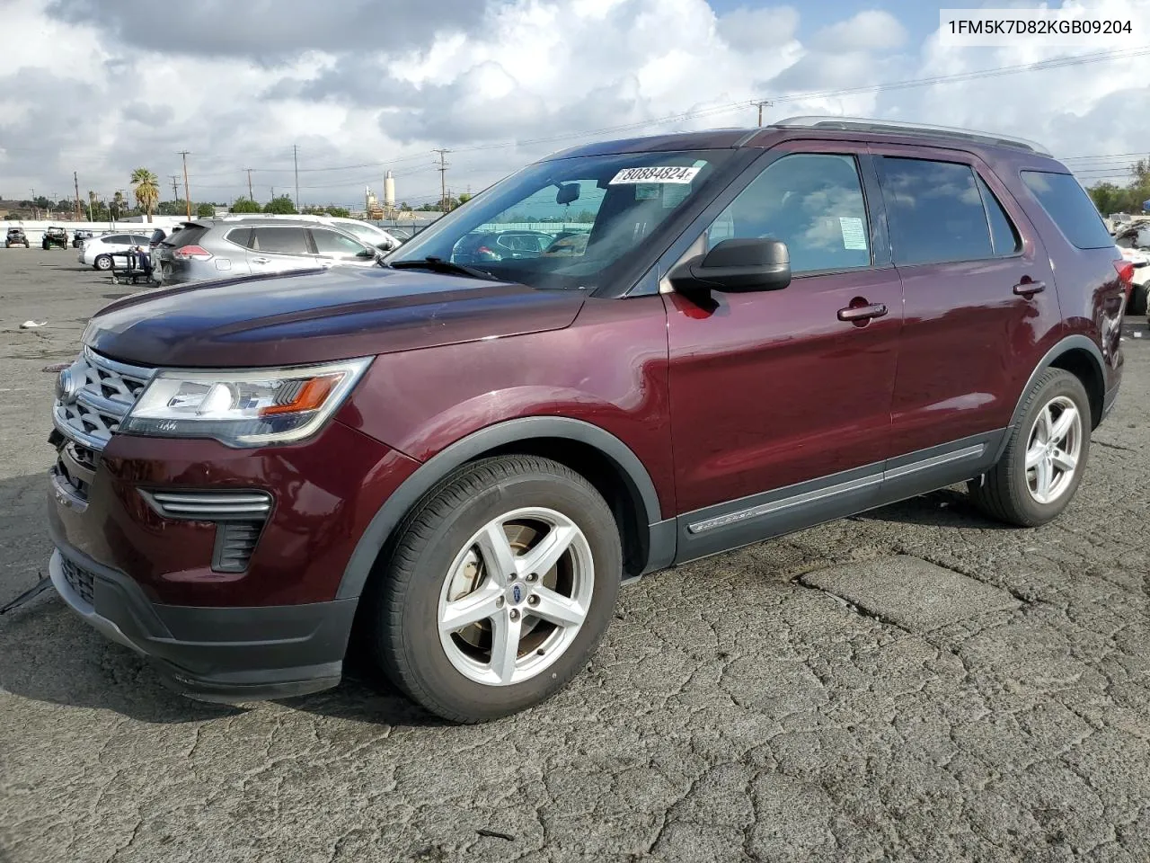 2019 Ford Explorer Xlt VIN: 1FM5K7D82KGB09204 Lot: 80884824