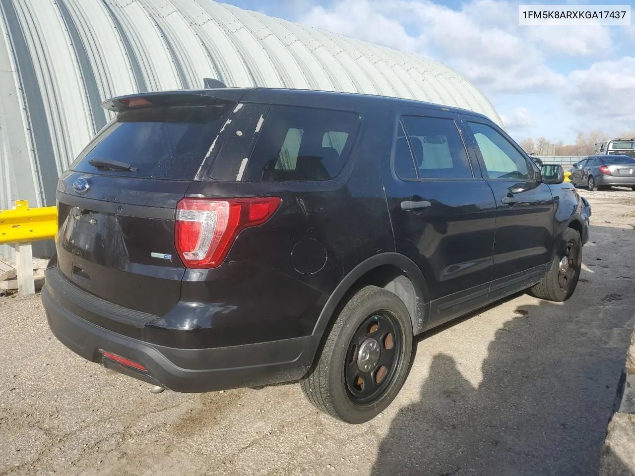 2019 Ford Explorer Police Interceptor VIN: 1FM5K8ARXKGA17437 Lot: 82172433