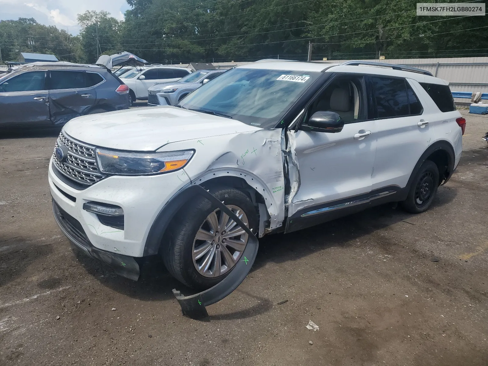 2020 Ford Explorer Limited VIN: 1FMSK7FH2LGB80274 Lot: 61166174