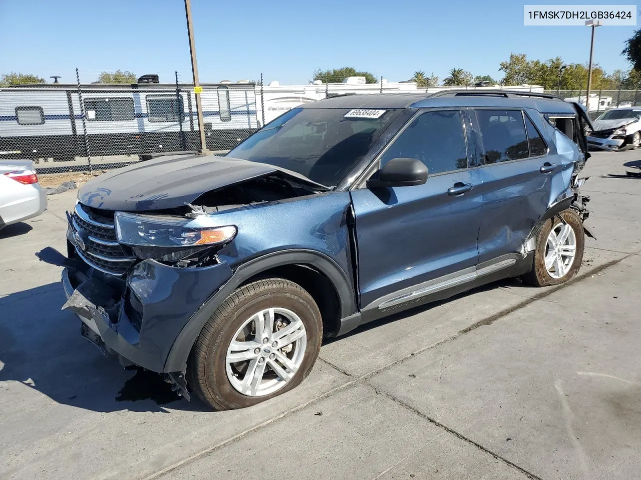 2020 Ford Explorer Xlt VIN: 1FMSK7DH2LGB36424 Lot: 69638404