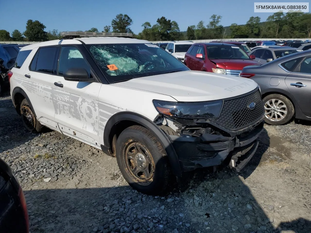 2020 Ford Explorer Police Interceptor VIN: 1FM5K8AW4LGB83850 Lot: 69844434