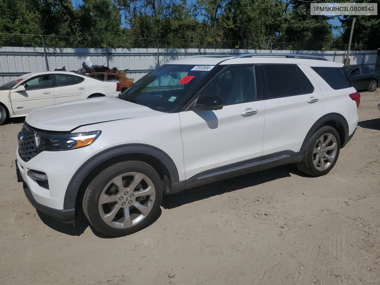 2020 Ford Explorer Platinum VIN: 1FM5K8HC3LGB08343 Lot: 70953684