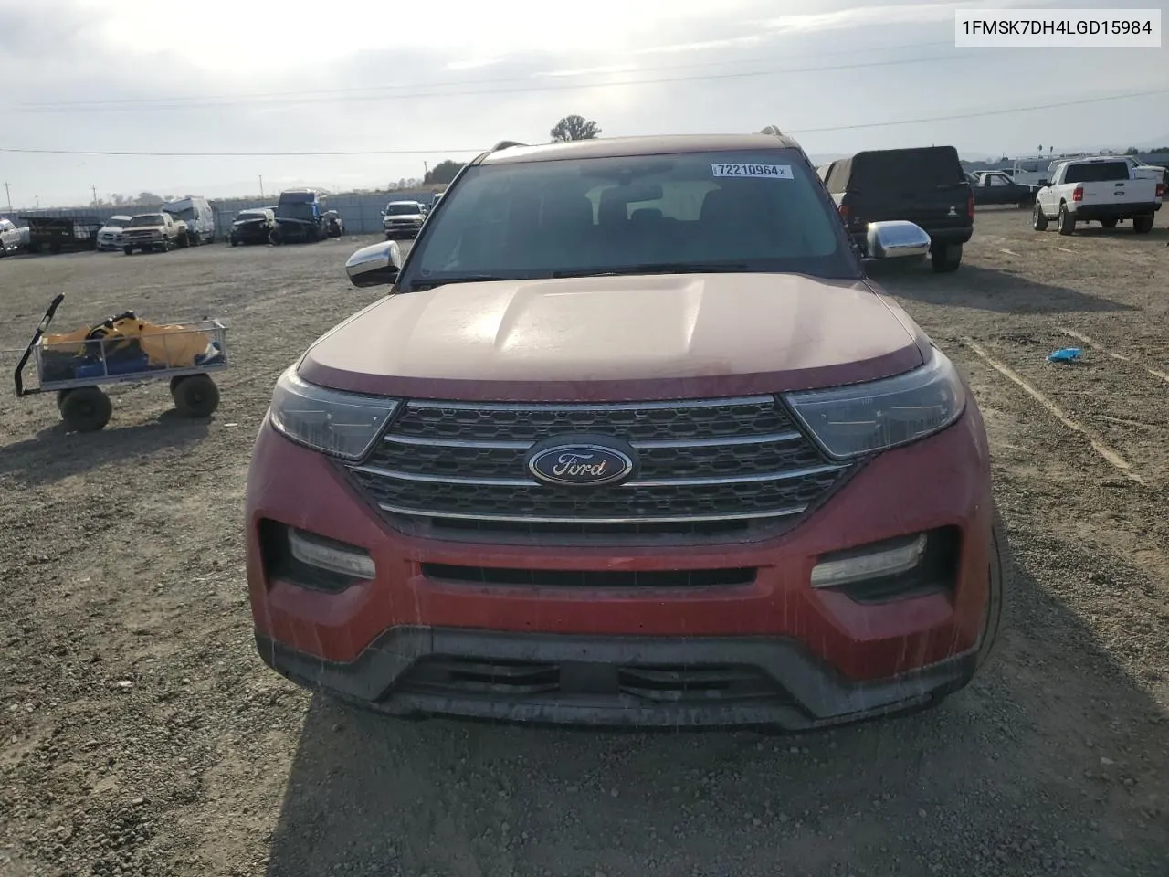 2020 Ford Explorer Xlt VIN: 1FMSK7DH4LGD15984 Lot: 72210964