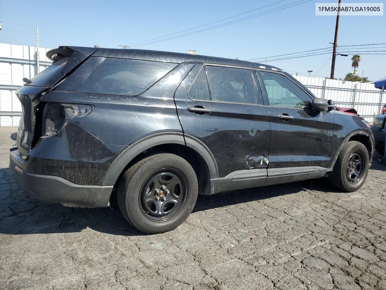 2020 Ford Explorer Police Interceptor VIN: 1FM5K8AB7LGA19005 Lot: 72753654