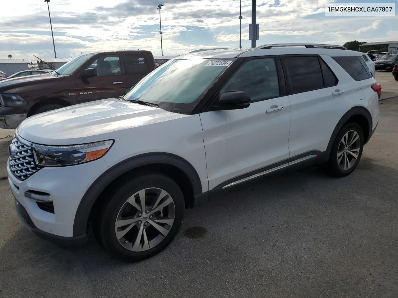 2020 Ford Explorer Platinum VIN: 1FM5K8HCXLGA67807 Lot: 74372634