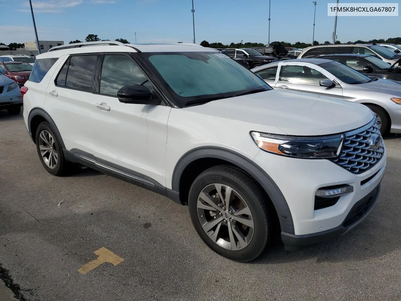 2020 Ford Explorer Platinum VIN: 1FM5K8HCXLGA67807 Lot: 74372634