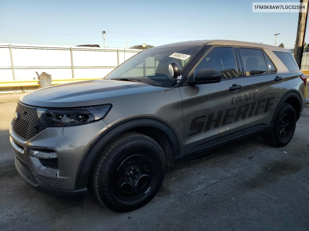 2020 Ford Explorer Police Interceptor VIN: 1FM5K8AW7LGC52594 Lot: 74495314