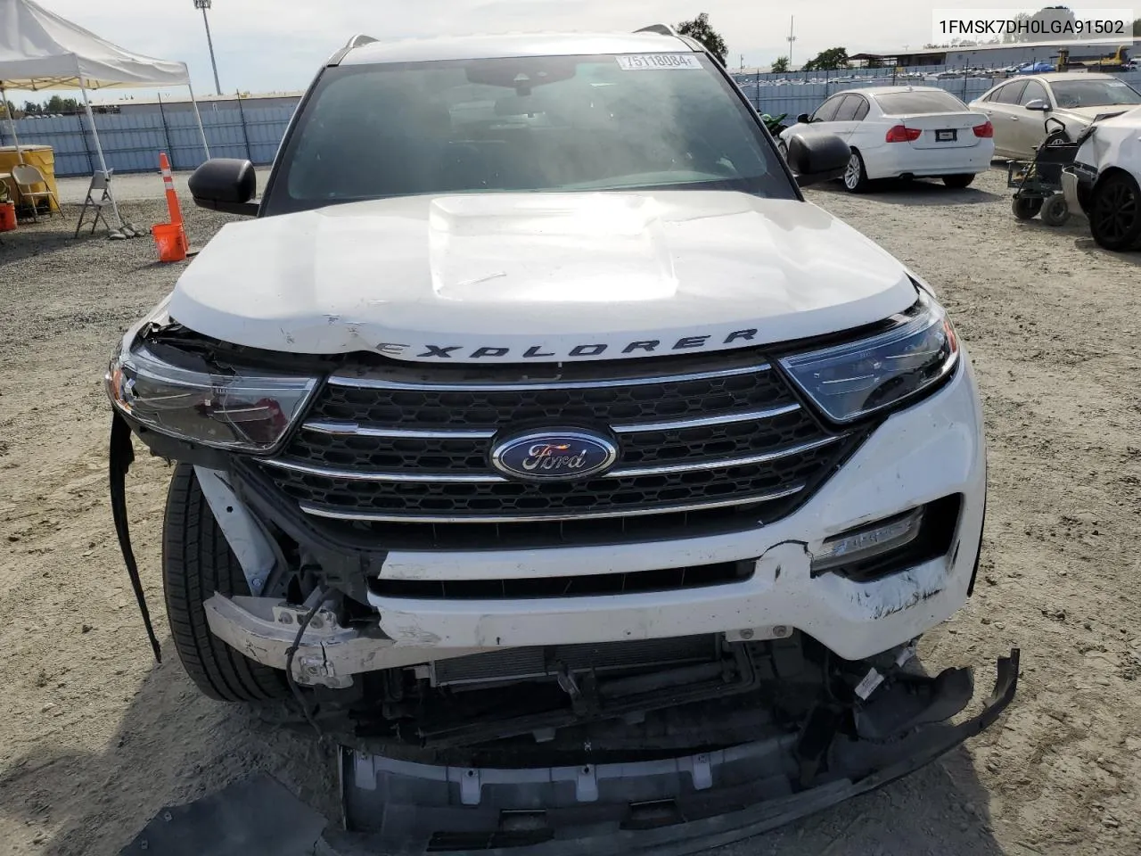 2020 Ford Explorer Xlt VIN: 1FMSK7DH0LGA91502 Lot: 75118084