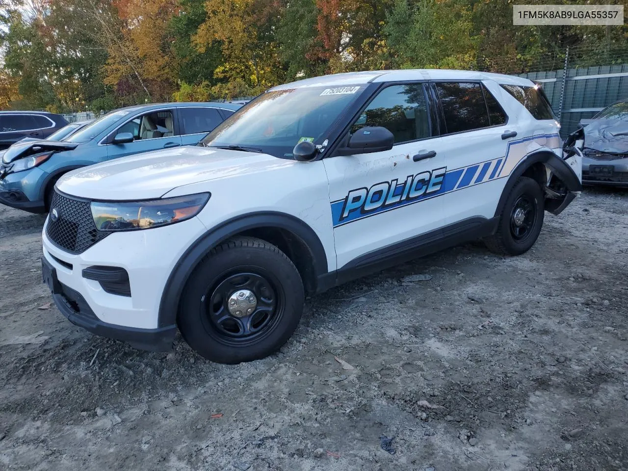 2020 Ford Explorer Police Interceptor VIN: 1FM5K8AB9LGA55357 Lot: 75203104