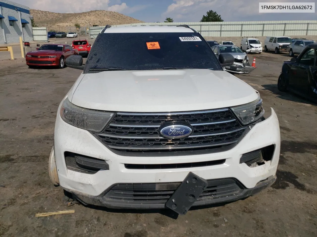 2020 Ford Explorer Xlt VIN: 1FMSK7DH1LGA62672 Lot: 75395364