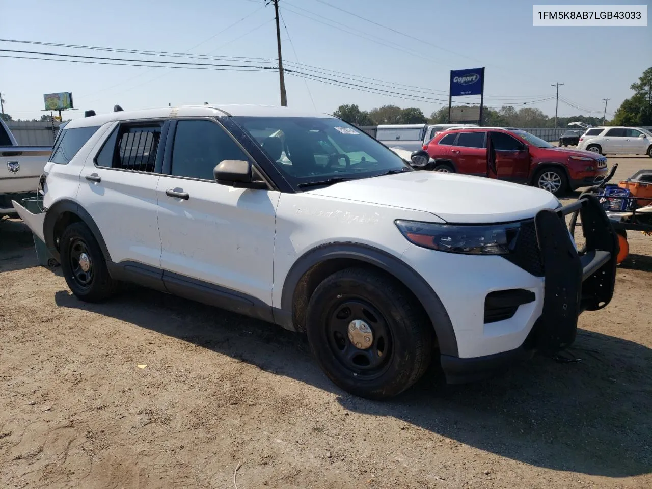 2020 Ford Explorer Police Interceptor VIN: 1FM5K8AB7LGB43033 Lot: 75790274