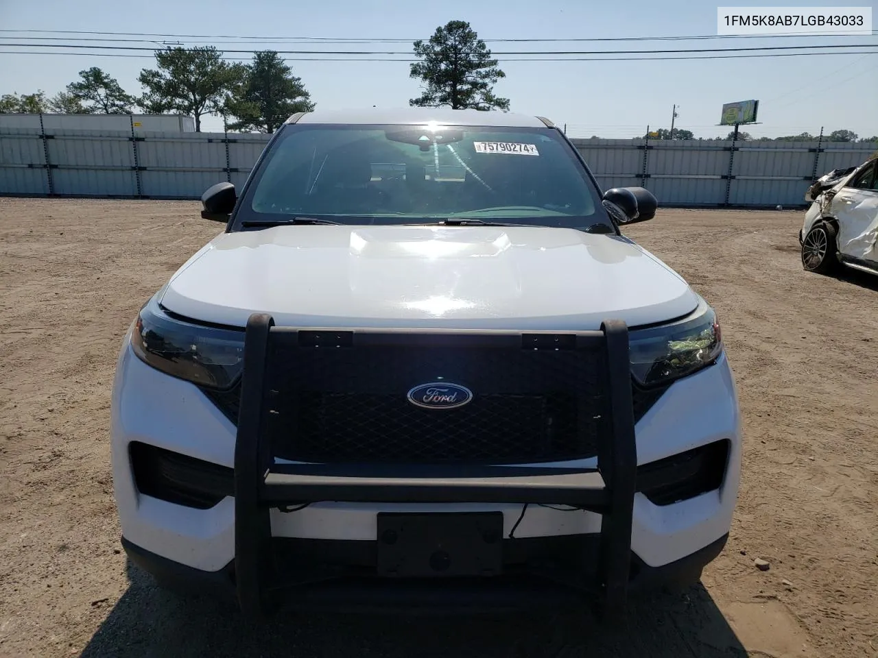 2020 Ford Explorer Police Interceptor VIN: 1FM5K8AB7LGB43033 Lot: 75790274