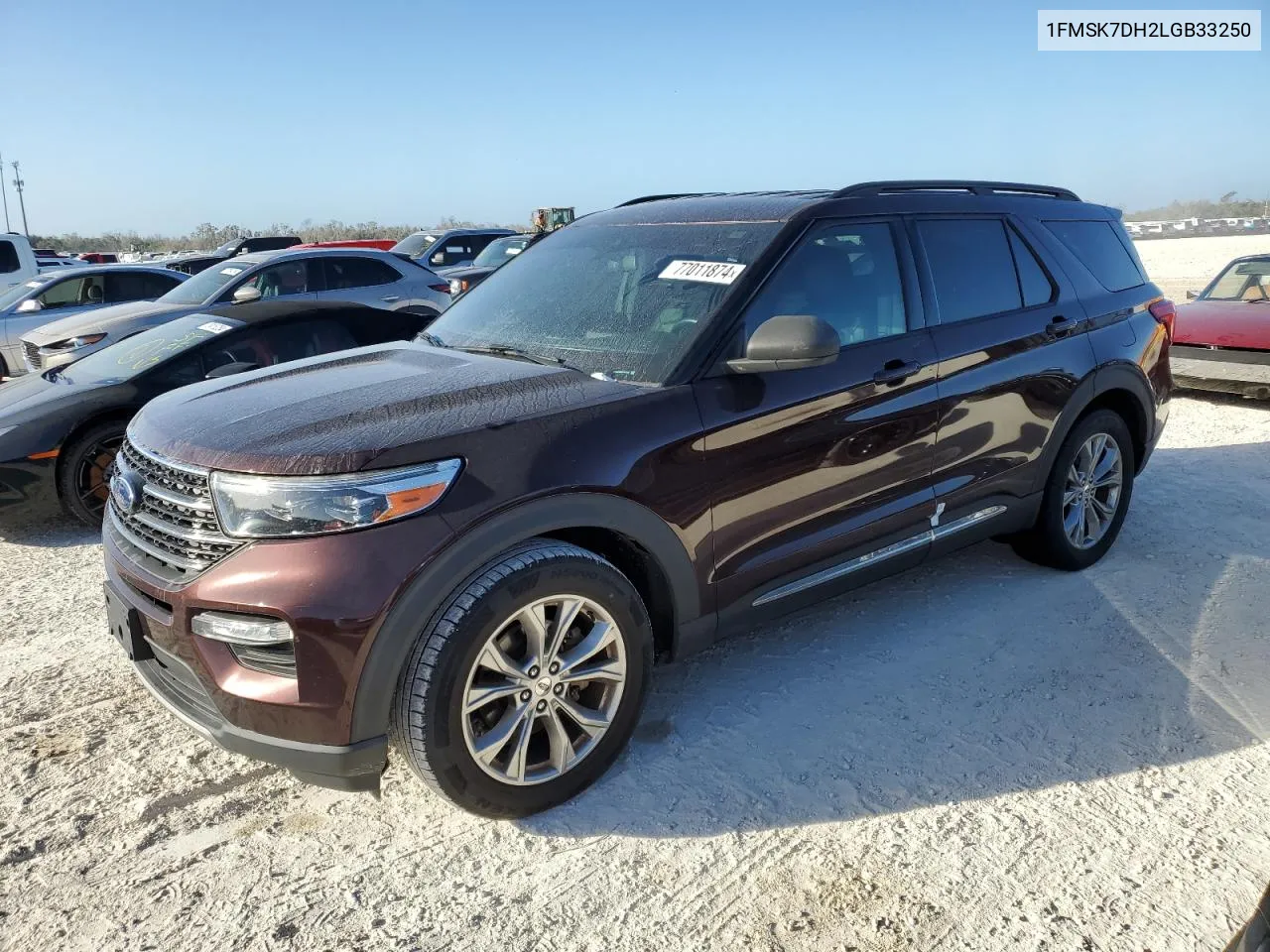 2020 Ford Explorer Xlt VIN: 1FMSK7DH2LGB33250 Lot: 77011874