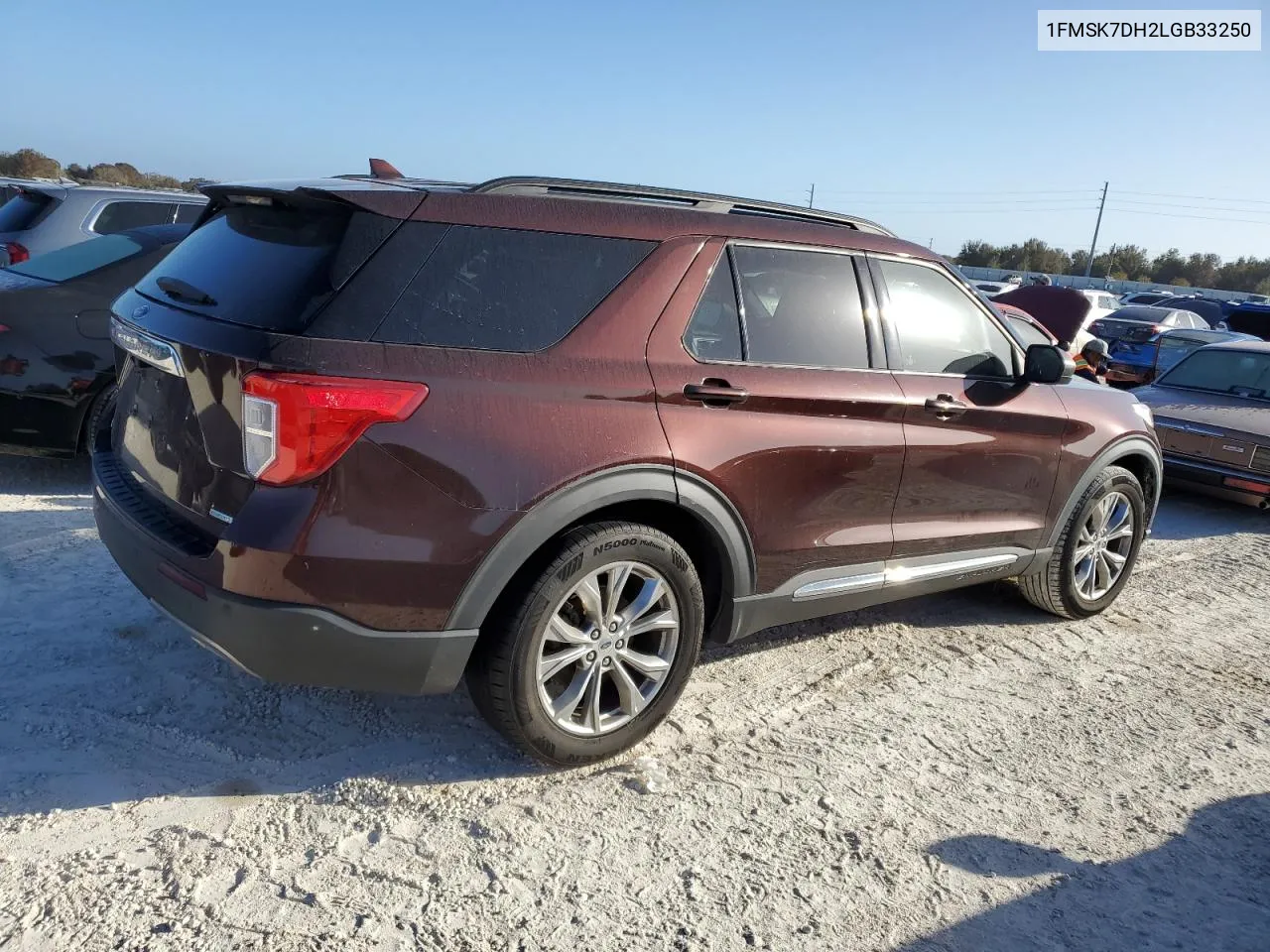 2020 Ford Explorer Xlt VIN: 1FMSK7DH2LGB33250 Lot: 77011874