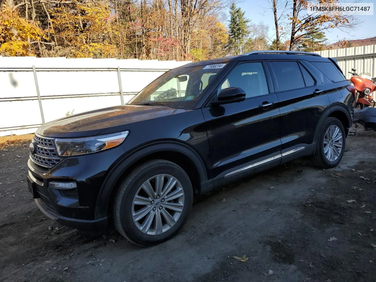 2020 Ford Explorer Limited VIN: 1FMSK8FH6LGC71487 Lot: 77958234