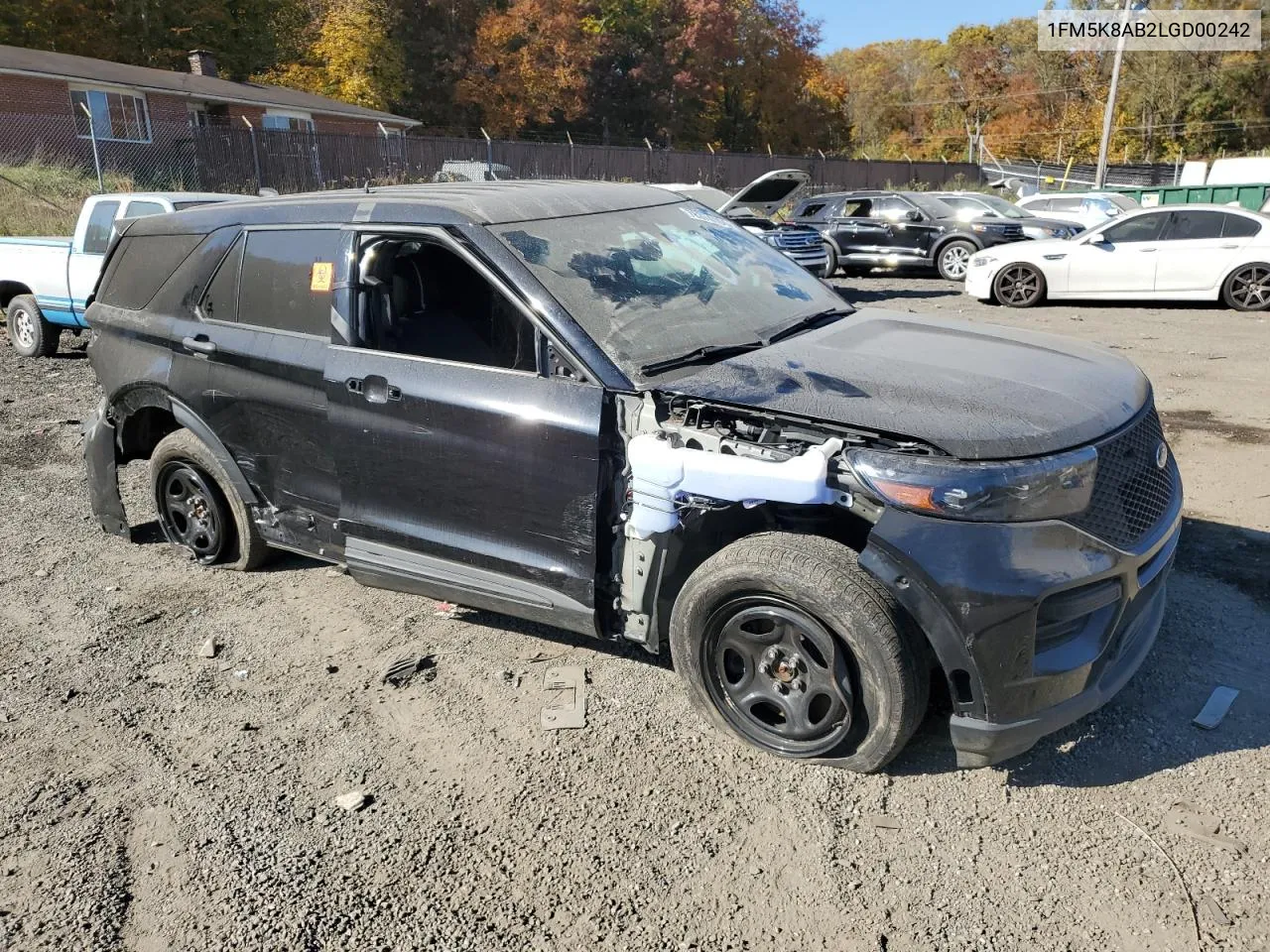 2020 Ford Explorer Police Interceptor VIN: 1FM5K8AB2LGD00242 Lot: 78374104