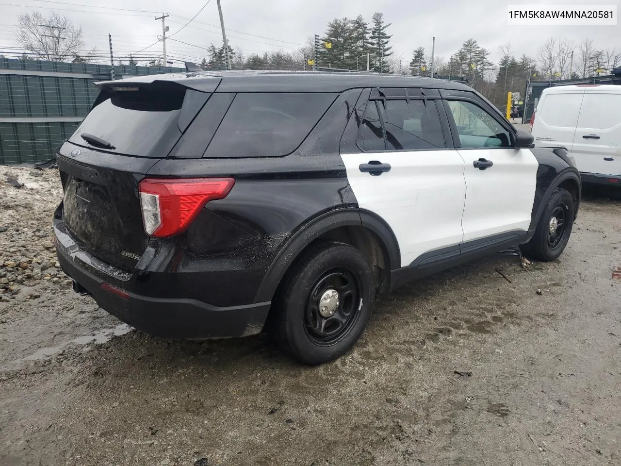 2021 Ford Explorer Police Interceptor VIN: 1FM5K8AW4MNA20581 Lot: 43246944