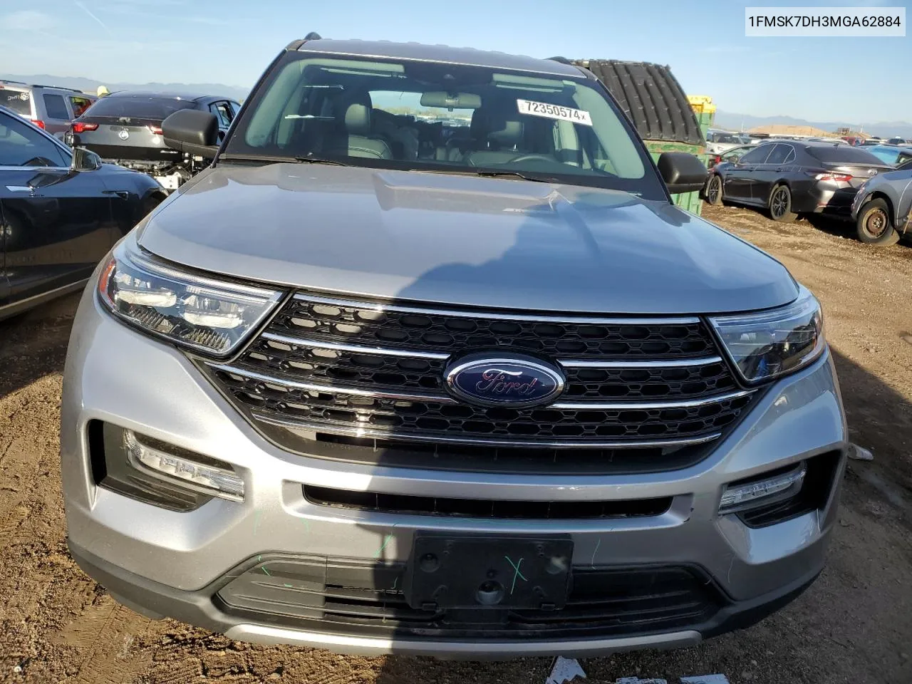 2021 Ford Explorer Xlt VIN: 1FMSK7DH3MGA62884 Lot: 72350574